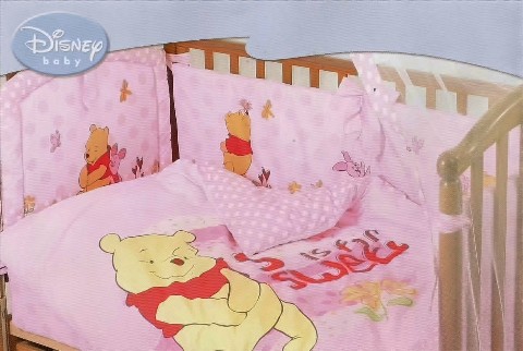 Комплект в кроватку 7 предметный с балдахином, Дисней-2, артикул 101-5, цвет розовый, Кидс Комфорт, kids comfort, kidscomfort